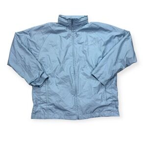 Y2K Nike Windbreaker Jacket Women's Small Light Blue Packable Hood Lightweight